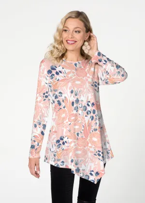 Day Dream Floral (7805) ~ Asymmetrical French Terry Tunic