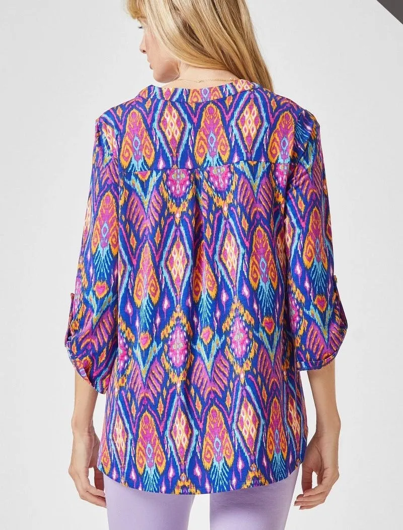 Dear Scarlett Lizzy Top Royal Multi Color