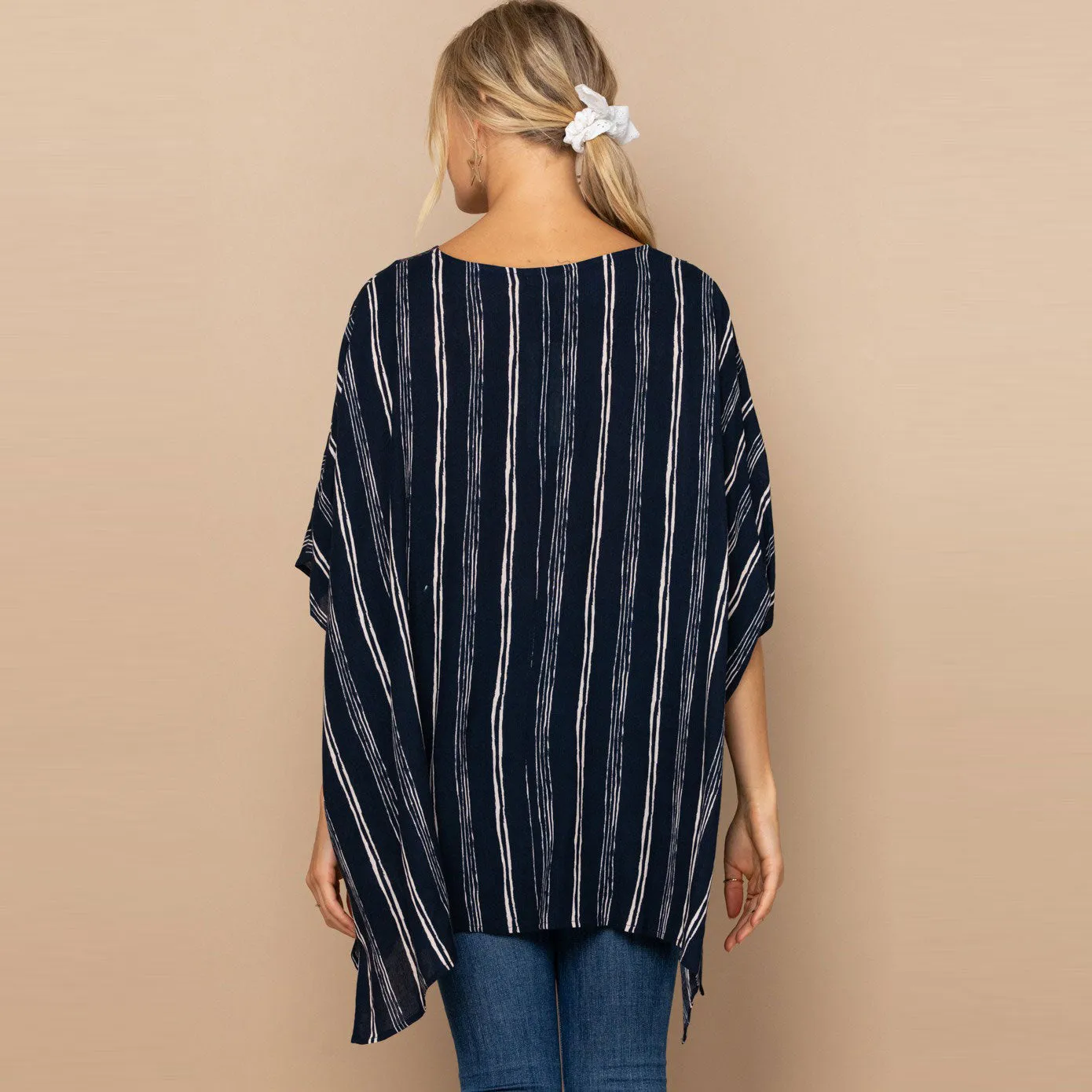 Ditsy Stripe V-Neck Tunic