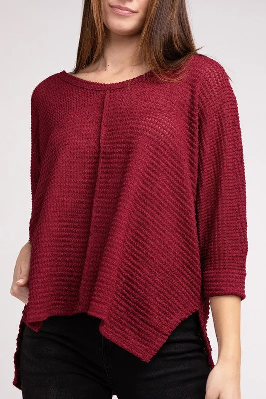 Dolman Off Shoulder Jacquard Sweater