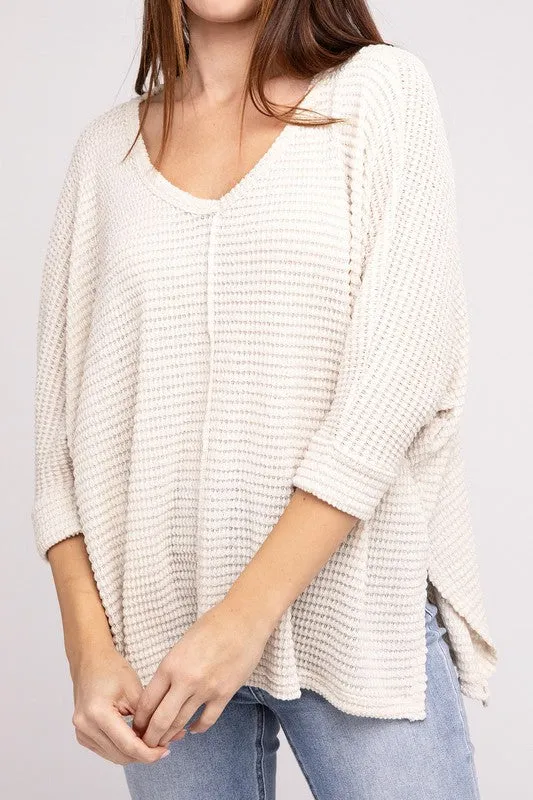 Dolman Off Shoulder Jacquard Sweater