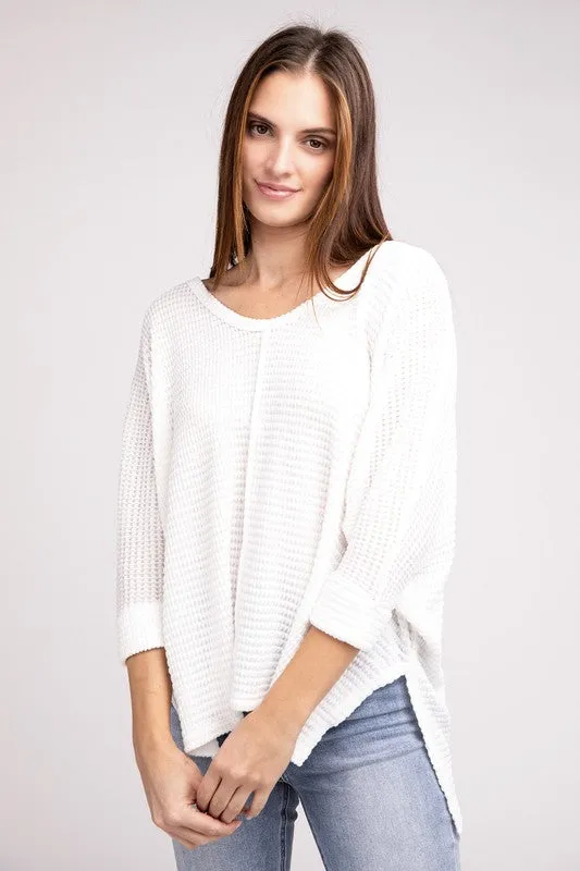 Dolman Off Shoulder Jacquard Sweater