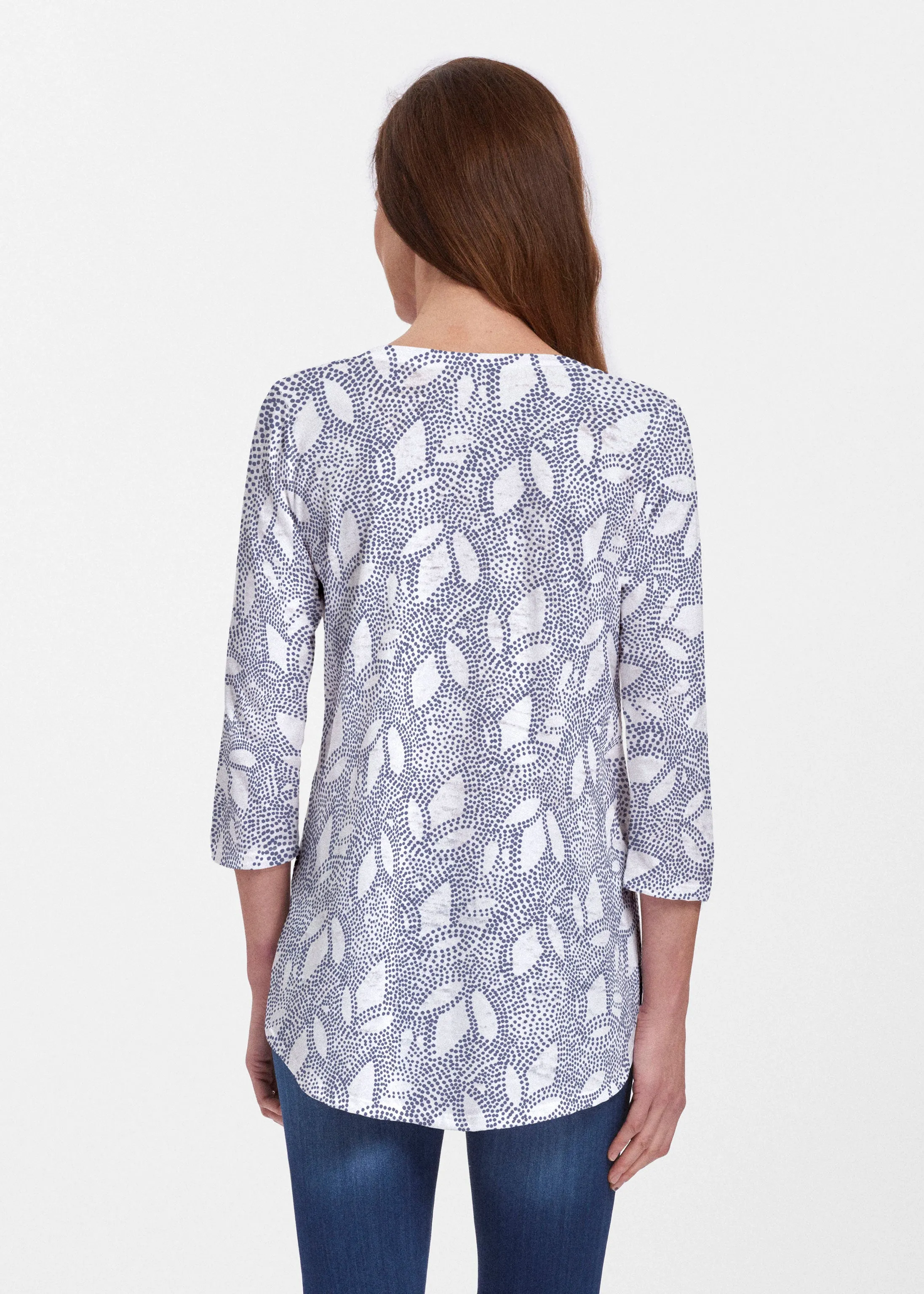 Dottie Combo Navy (7688) ~ Signature V-neck Flowy Tunic