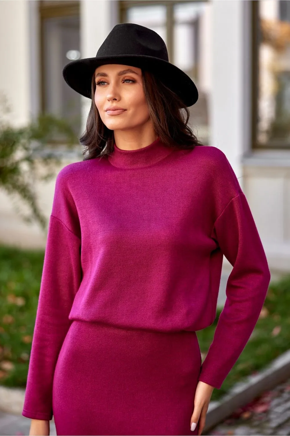 Draped Turtleneck Blouse Elegance