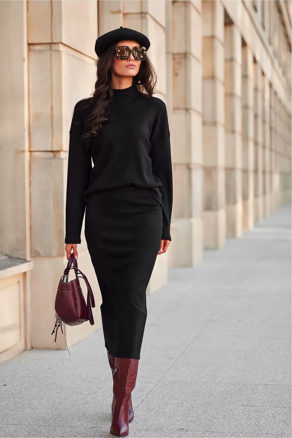 Draped Turtleneck Blouse Elegance