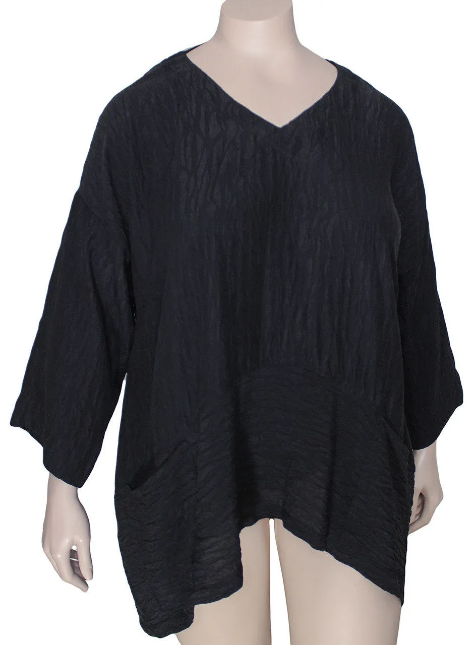 Dressori Black Silk V-Neck Tunic