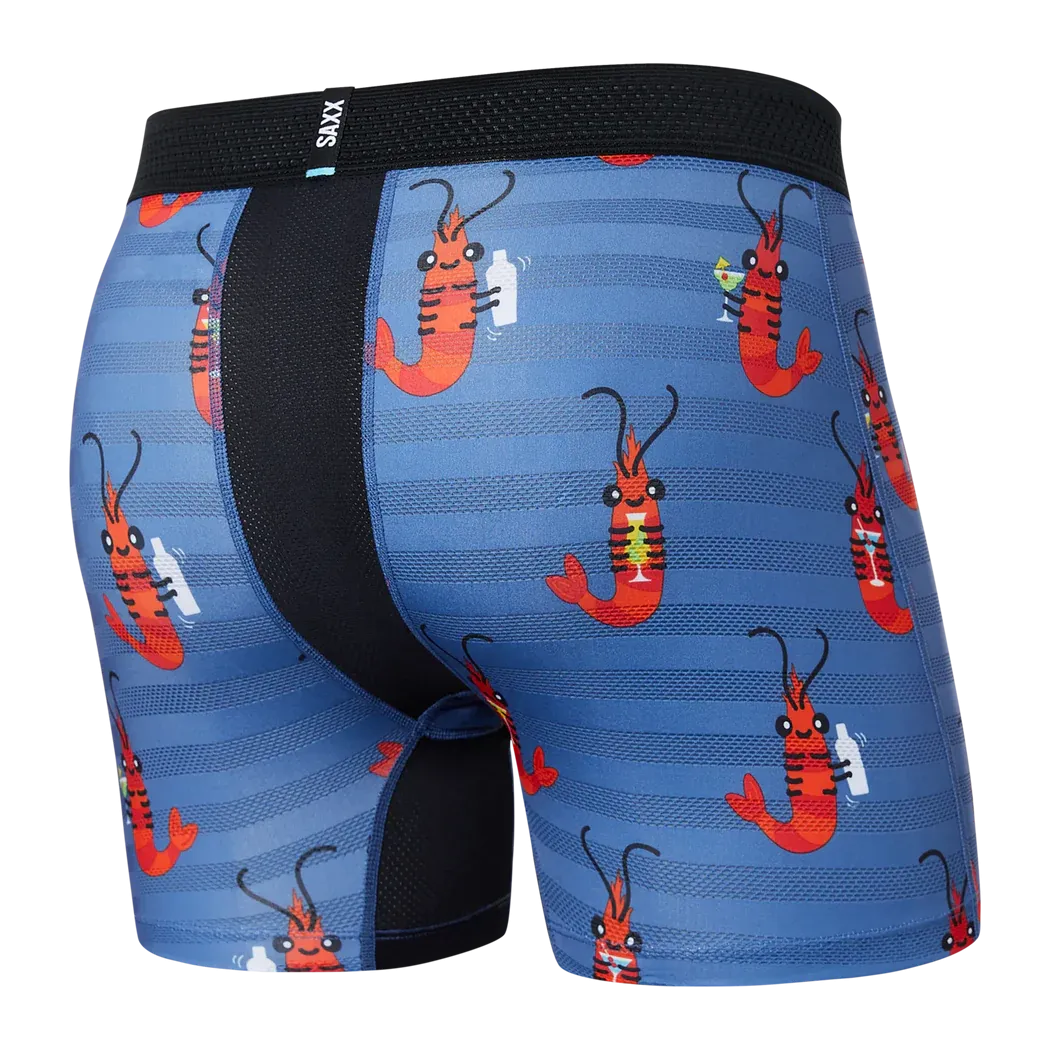 Droptemp Cooling Mesh Boxer Brief - Shrimp Cocktail/Navy