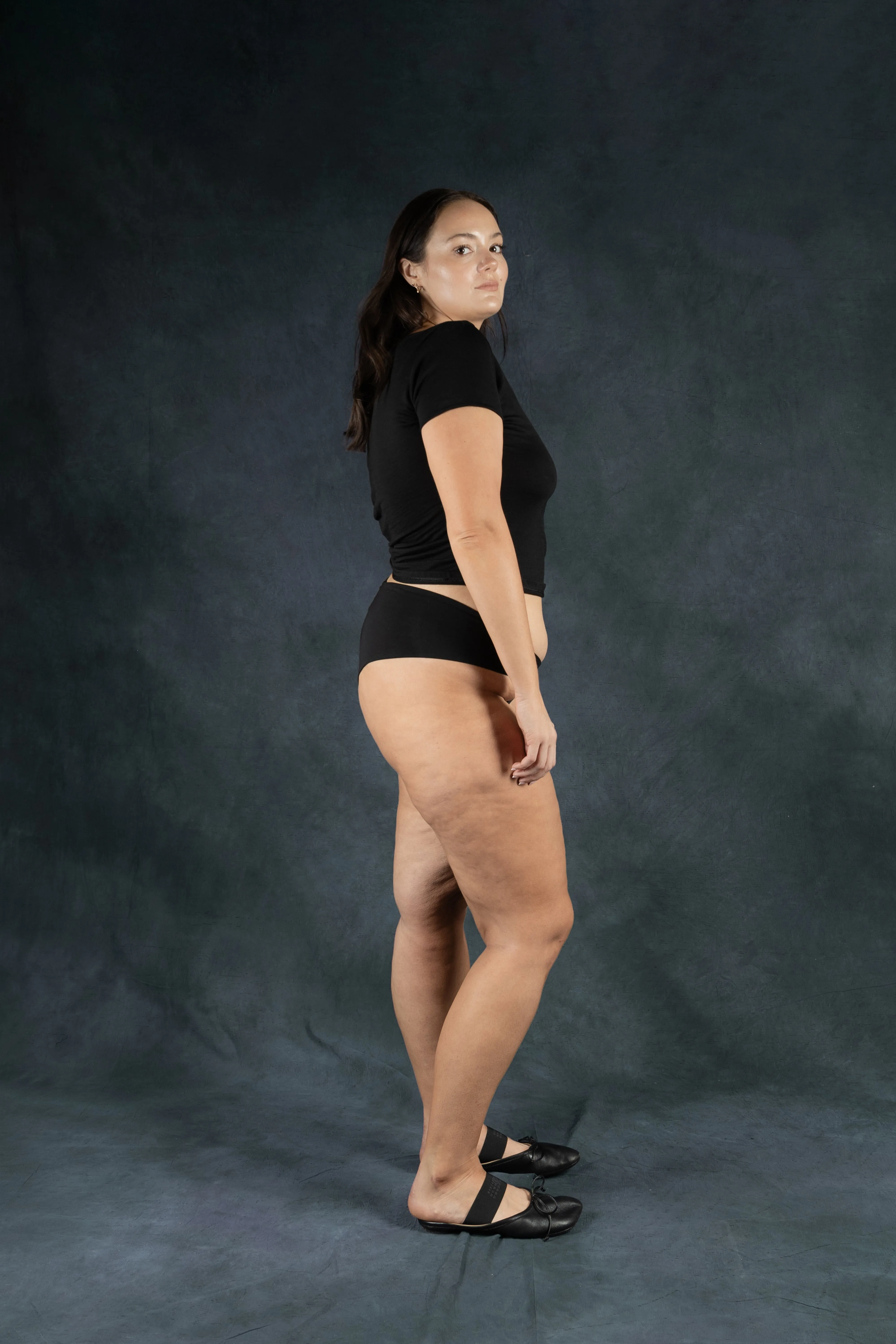 Easy Mid French Brief - Black organic stretch cotton (IS)