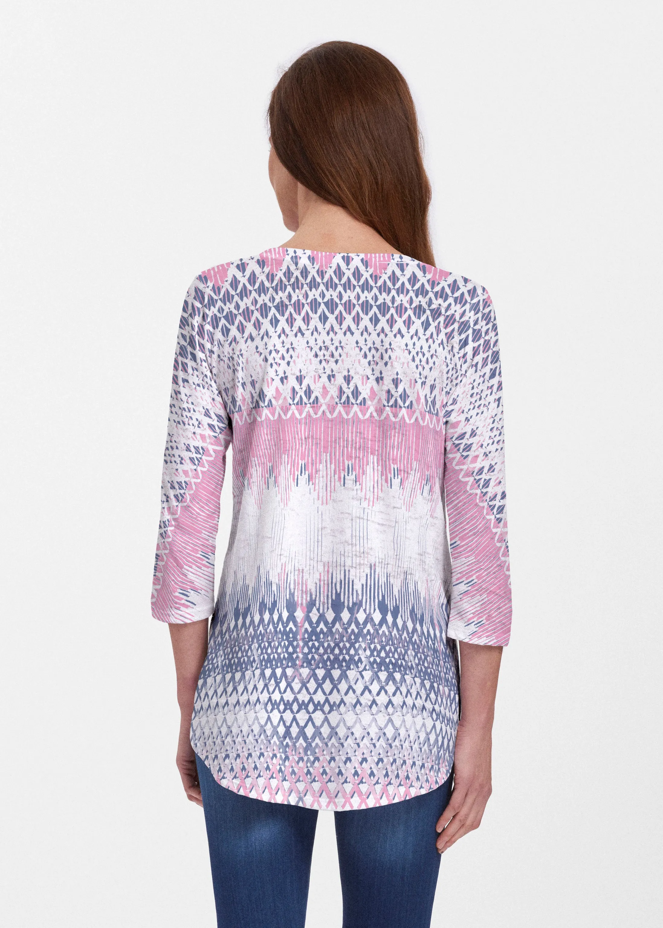 Echo Pink (7658) ~ Signature V-neck Flowy Tunic
