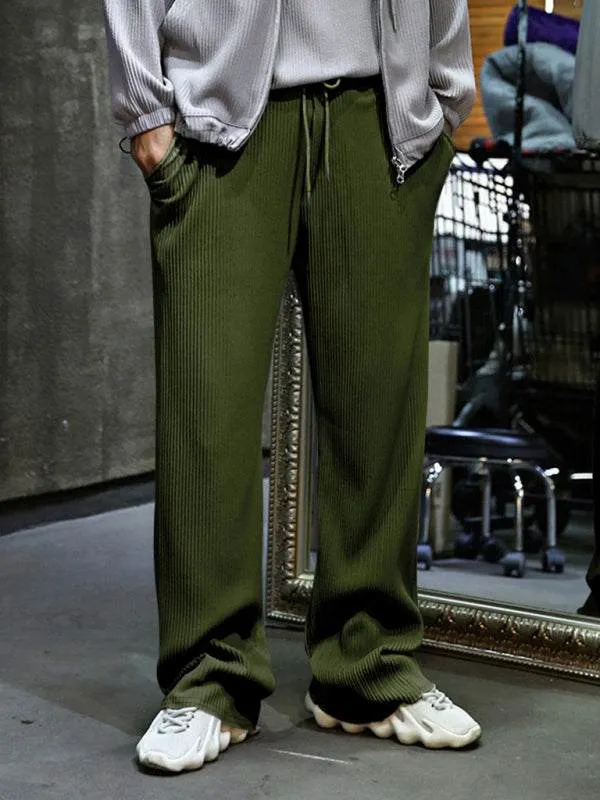 Effortless Elegance: High-Waisted Wide-Leg Striped Trousers for Men