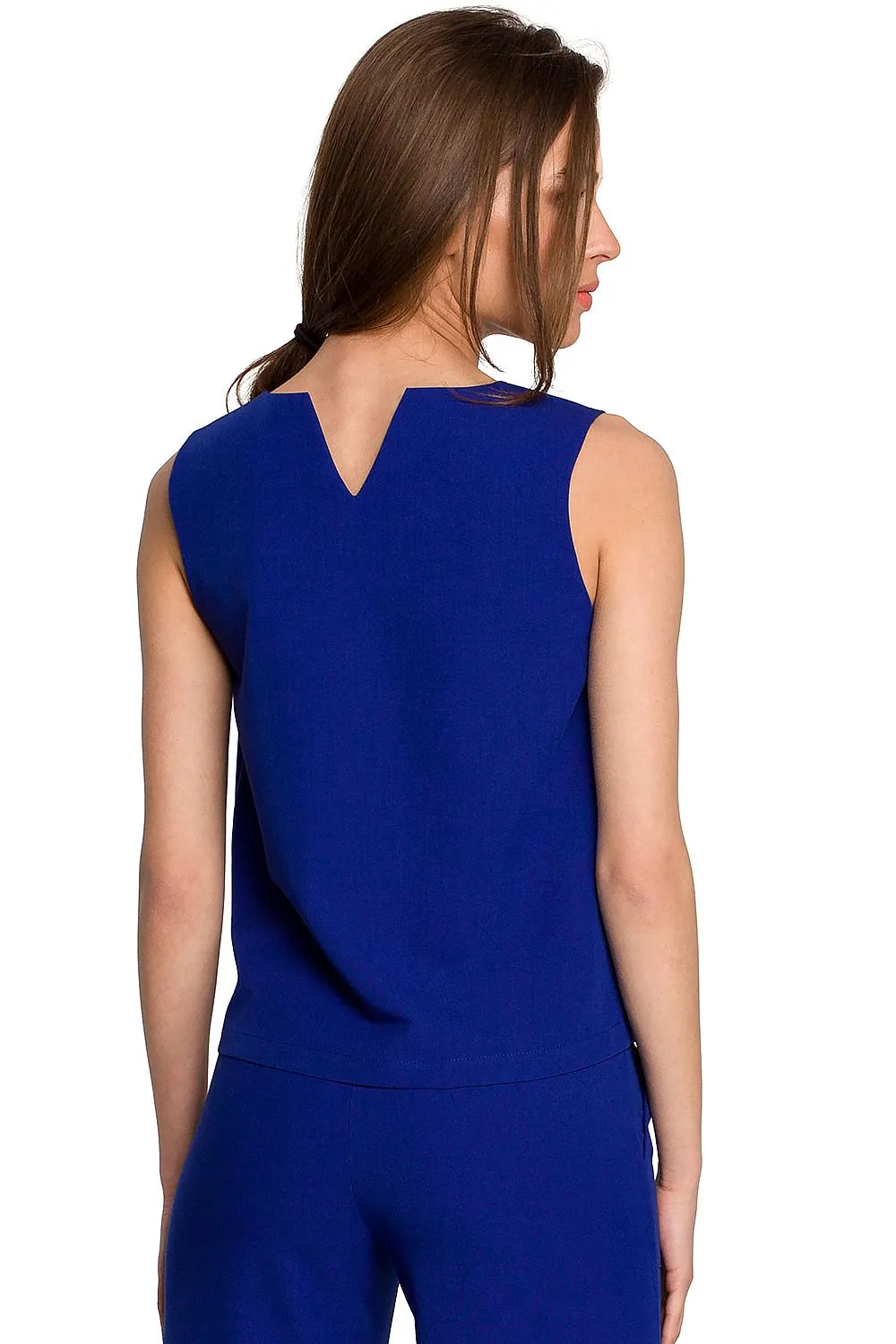 Elegant Back-Neck Trapeze Blouse