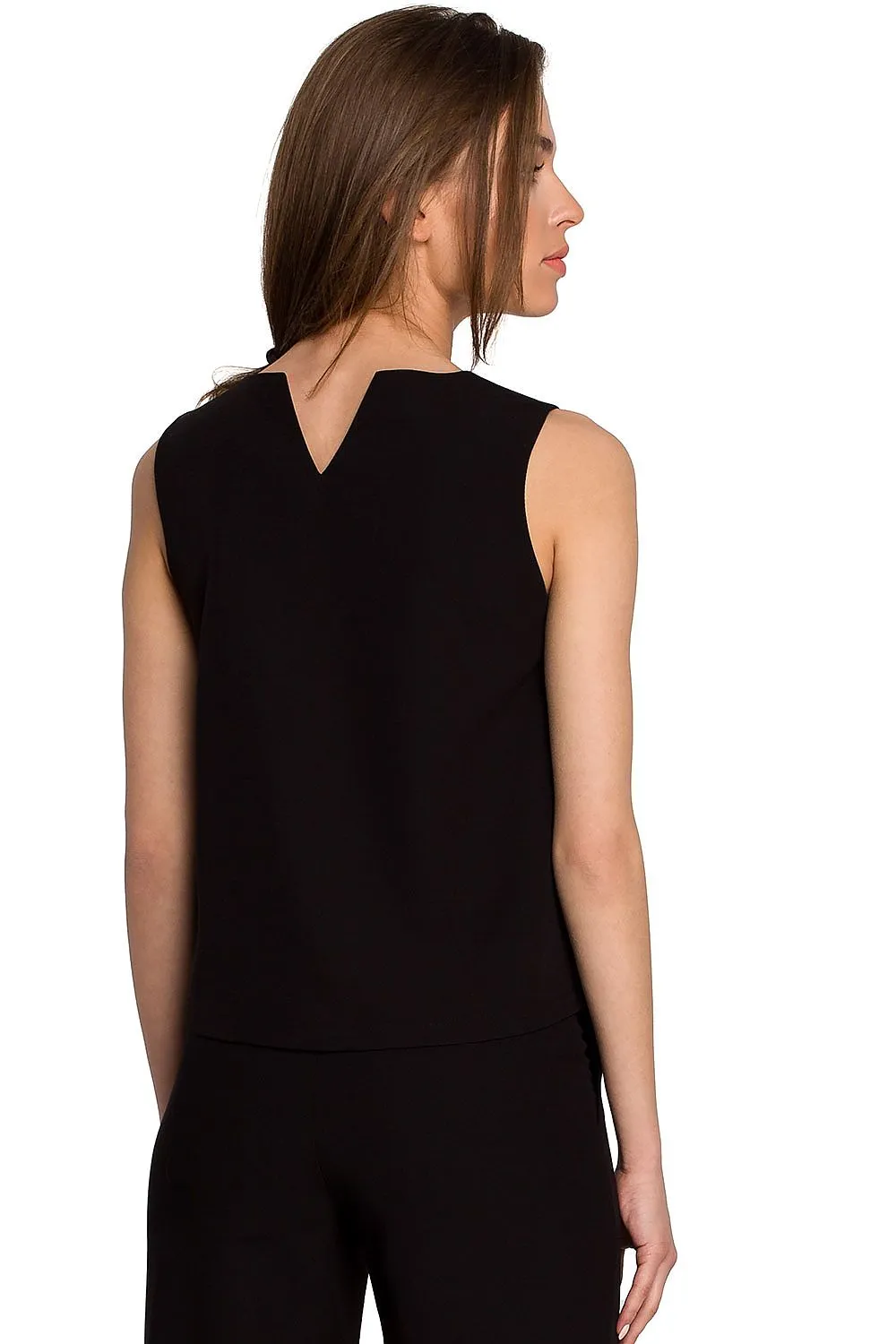 Elegant Back-Neck Trapeze Blouse