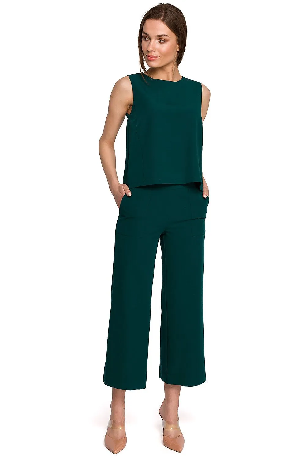 Elegant Back-Neck Trapeze Blouse