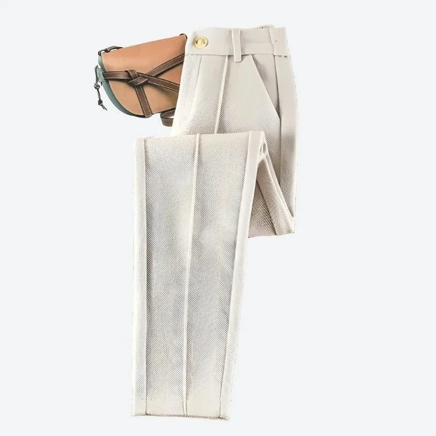Elegant High-Waisted Pleated Trousers