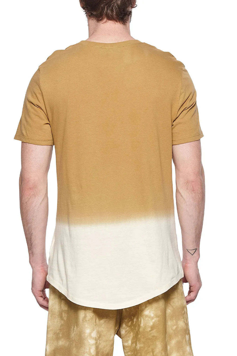 Eleven Paris Knit Acid Wash Round Hem Short Sleeve Crewneck T-Shirt (FENNEL SEED ACID)