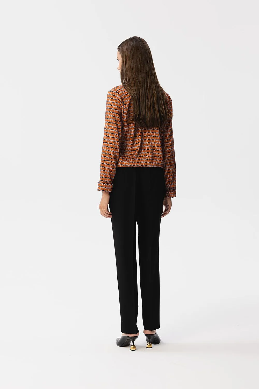Envelope-Cut Satin Blouse