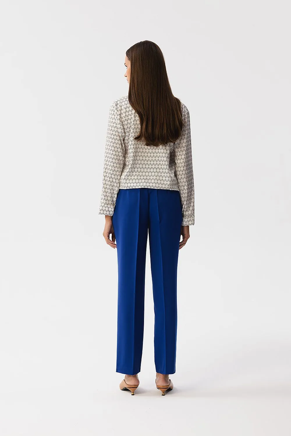 Envelope-Cut Satin Blouse