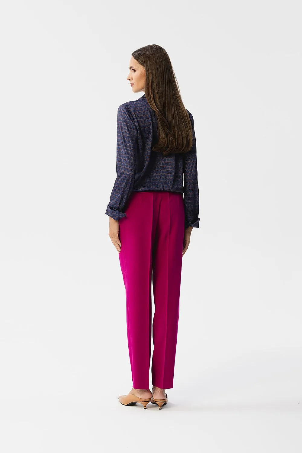 Envelope-Cut Satin Blouse