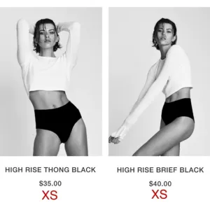 ETERNE Set of 2 Underwear BLACK Size XS NWT