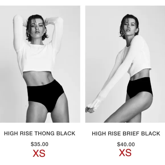 ETERNE Set of 2 Underwear BLACK Size XS NWT