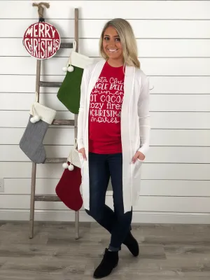 Everyday Tunic Length Cardigan - Ivory