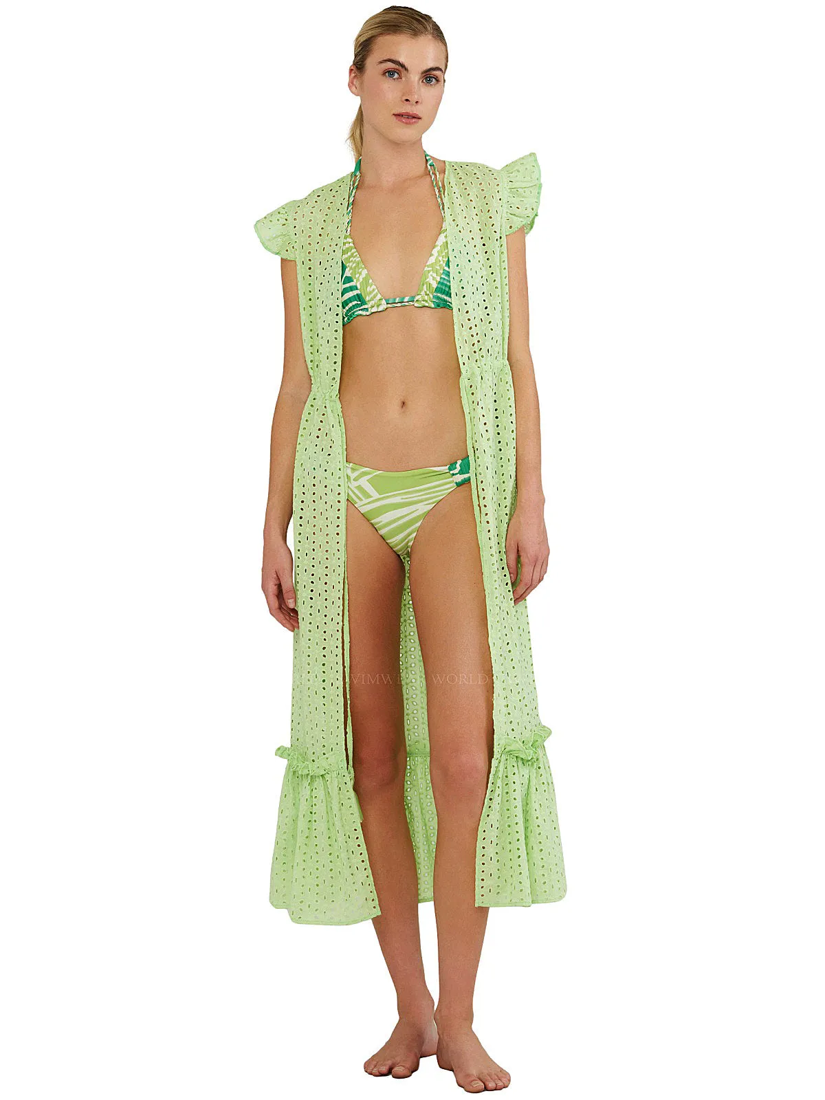 Eyelet Ruffled Sleeves Kaftan ::RET