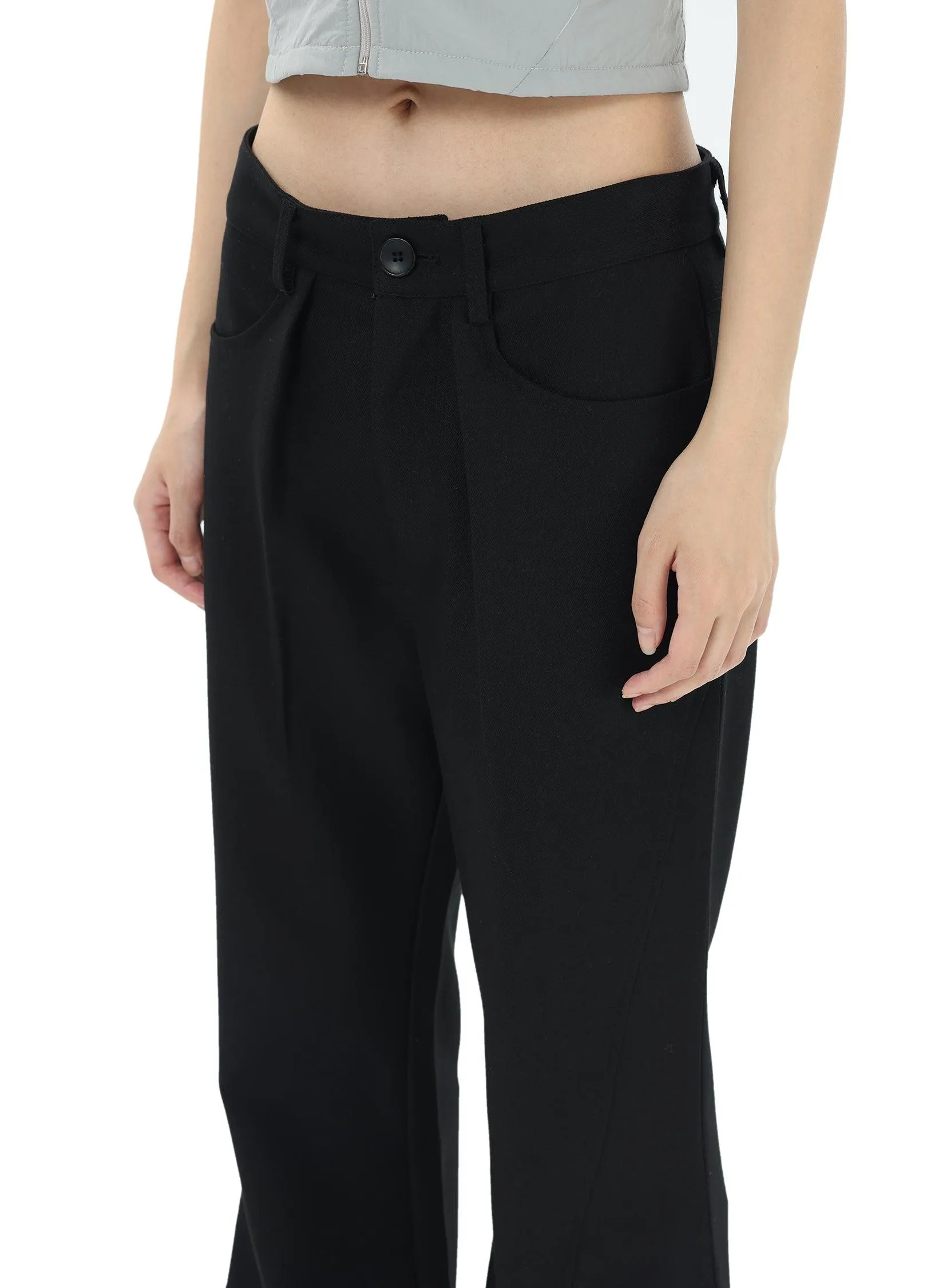 Flared High-Waisted Trousers