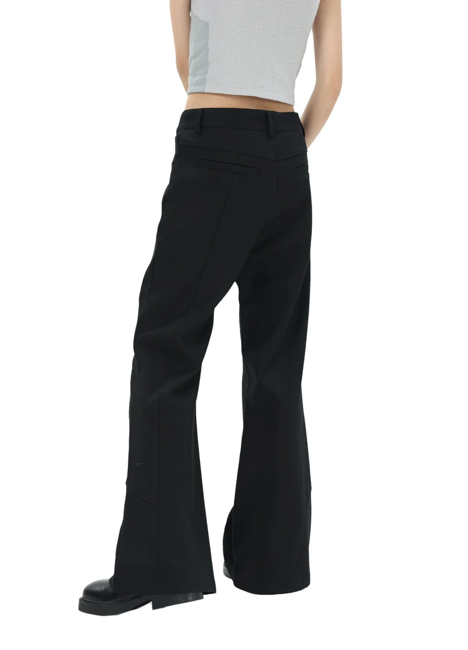 Flared High-Waisted Trousers