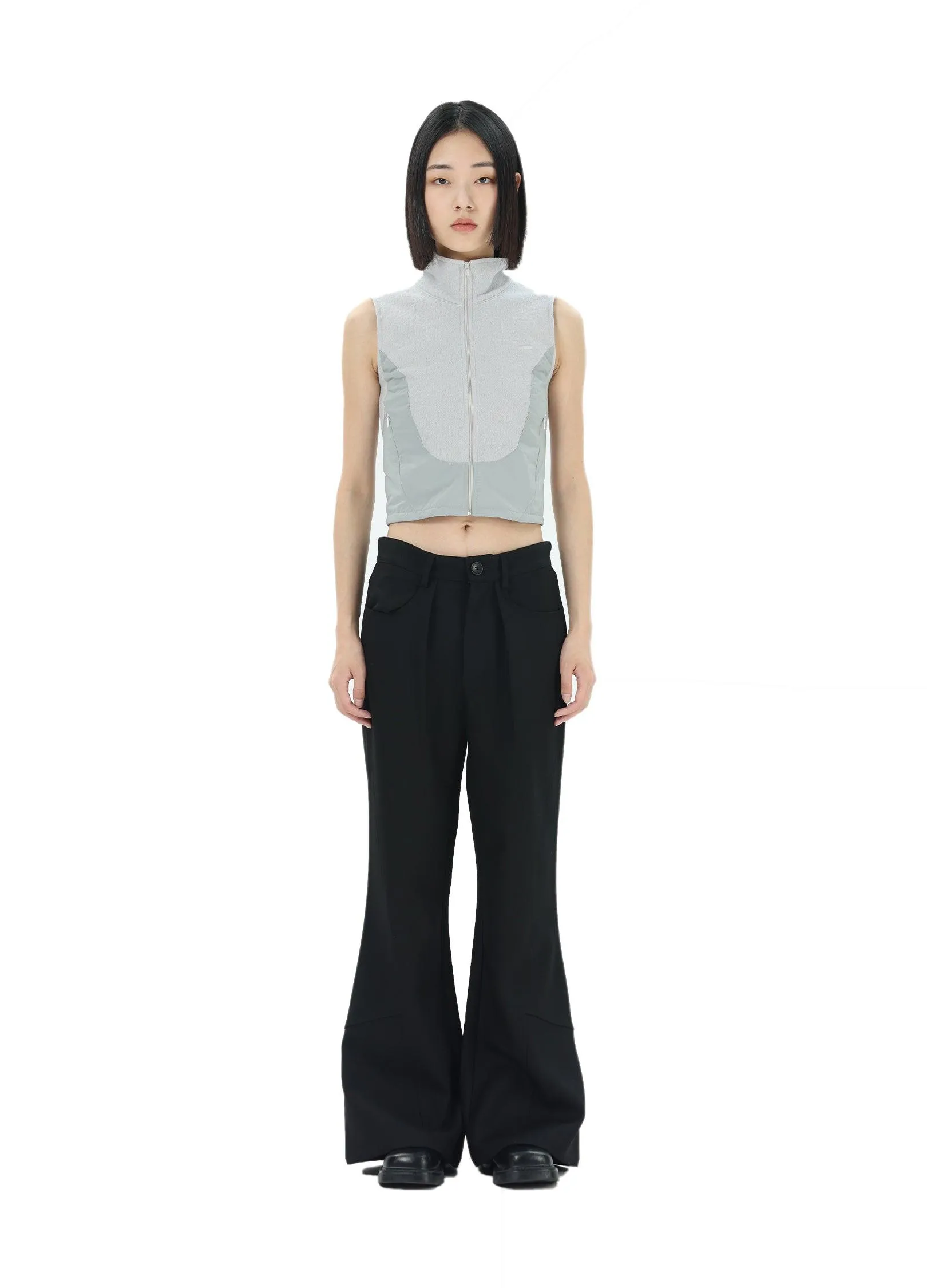 Flared High-Waisted Trousers