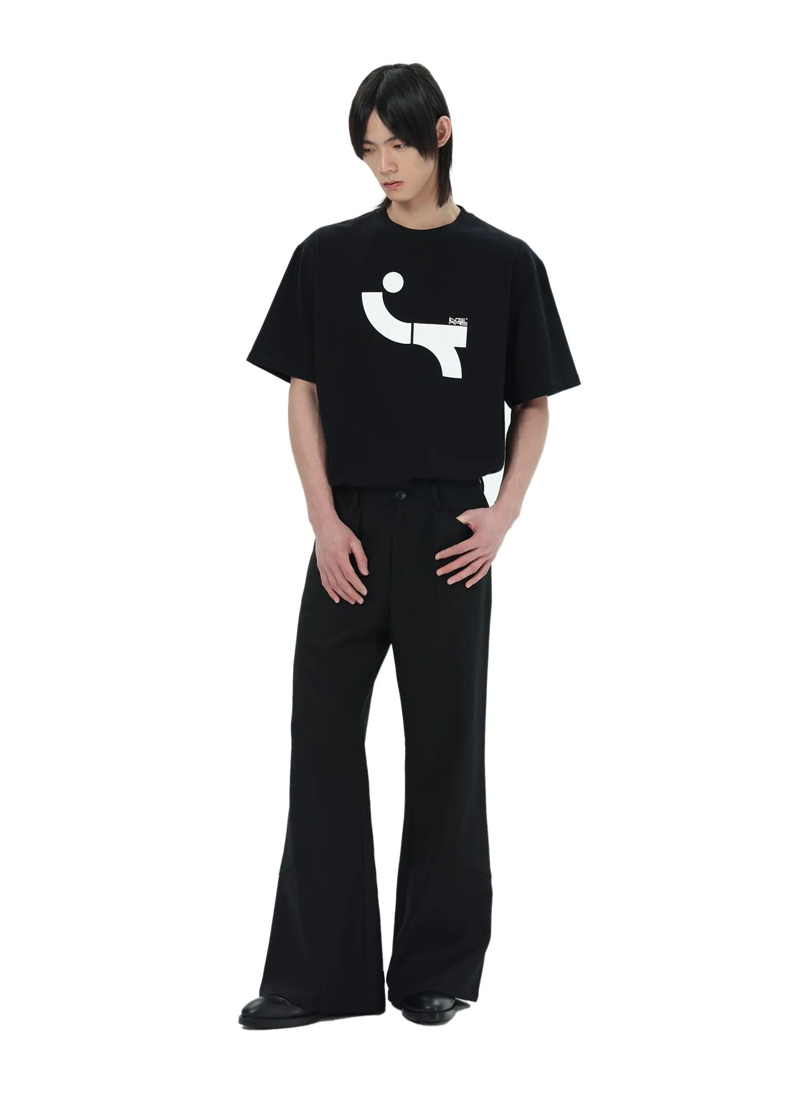 Flared High-Waisted Trousers