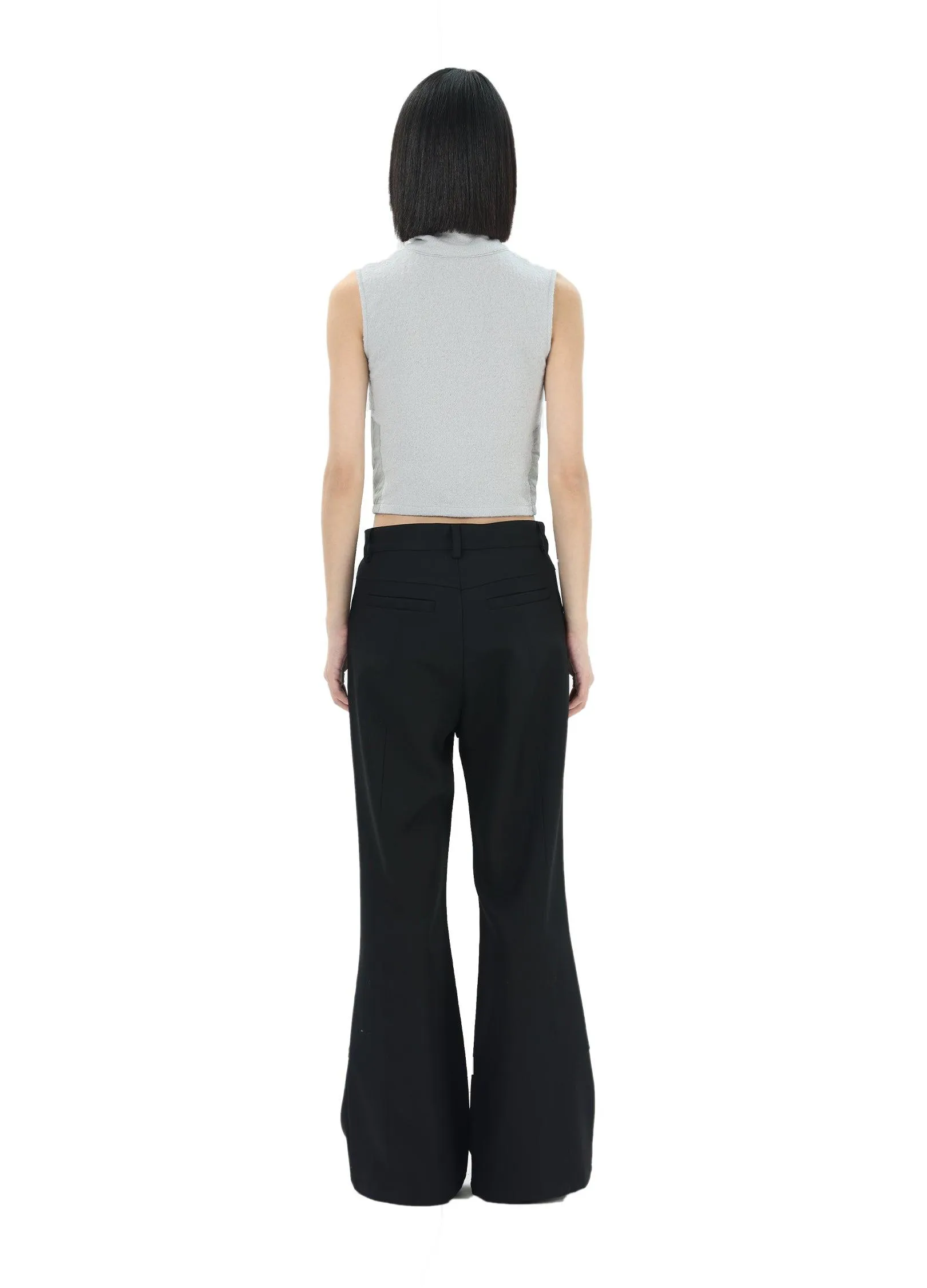 Flared High-Waisted Trousers