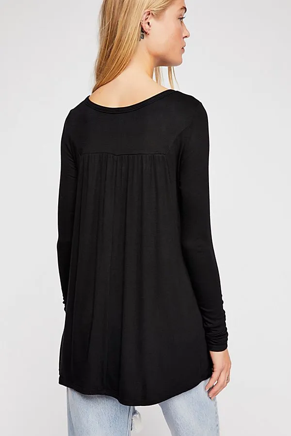 FREE PEOPLE BABYDOLL TOP BLACK*