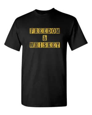 Freedom & Whiskey Patriotic T-Shirt American Tees