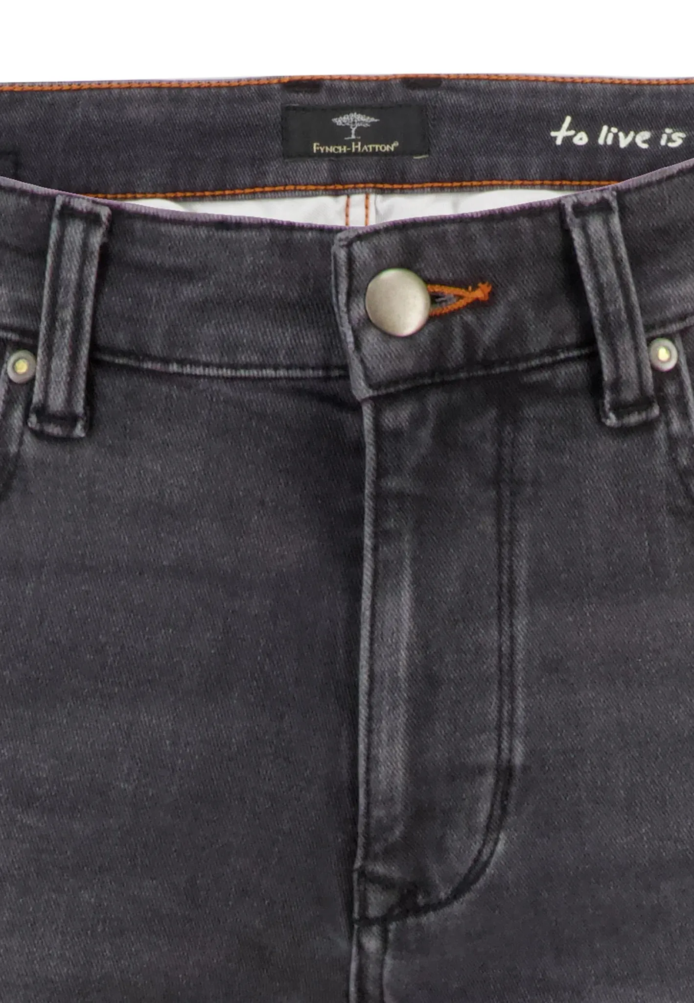 FYNCH HATTON Denim Jeans - Men's Modern Slim Fit – Black Worn