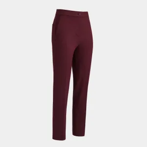 G/FORE WOMENS DOUBLE KNIT CIGARETTE LEG HIGH RISE STRETCH TROUSER - PORT