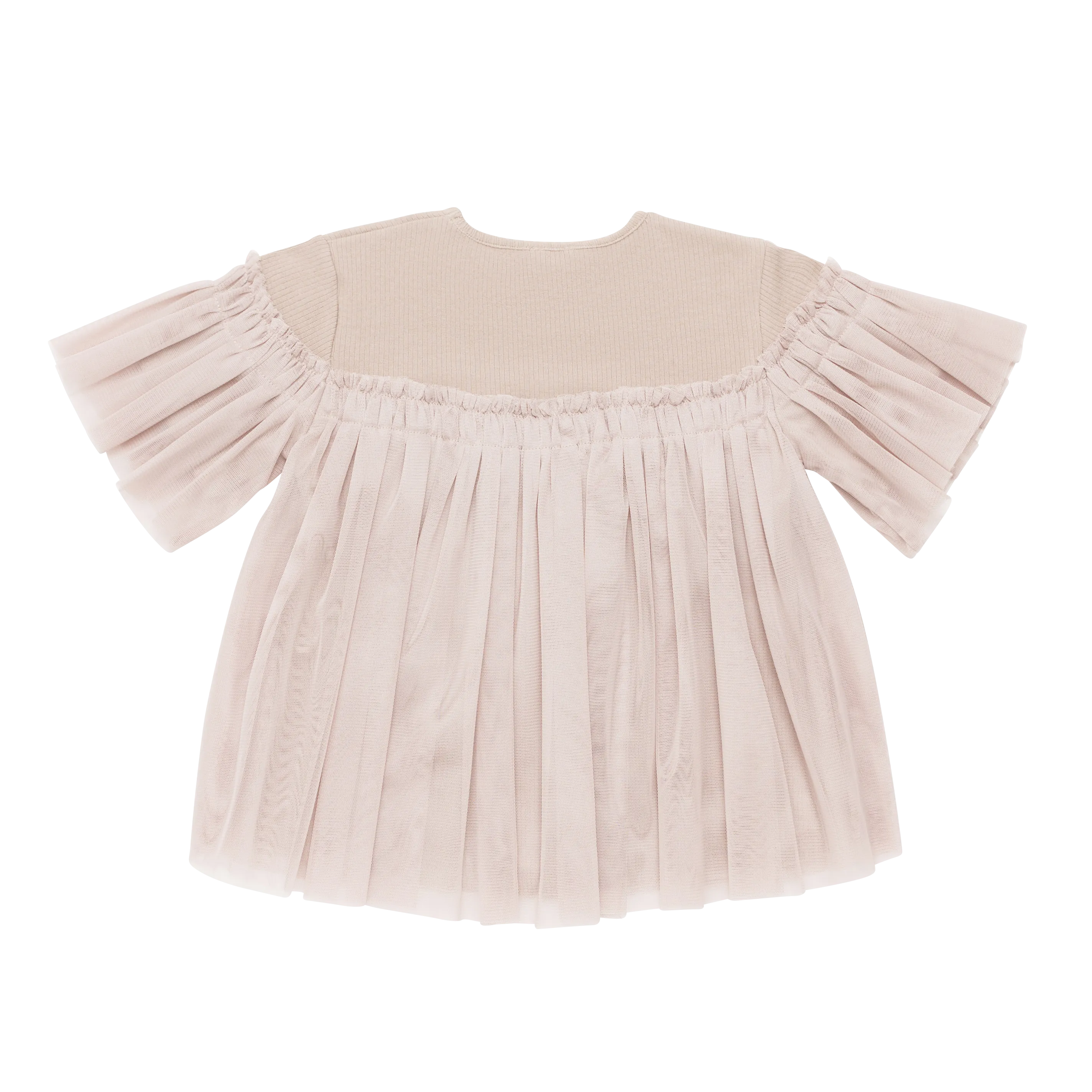 Girls Brown Tulle Top