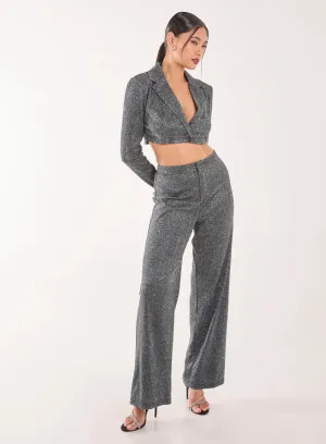 Glitter High Waisted Trousers
