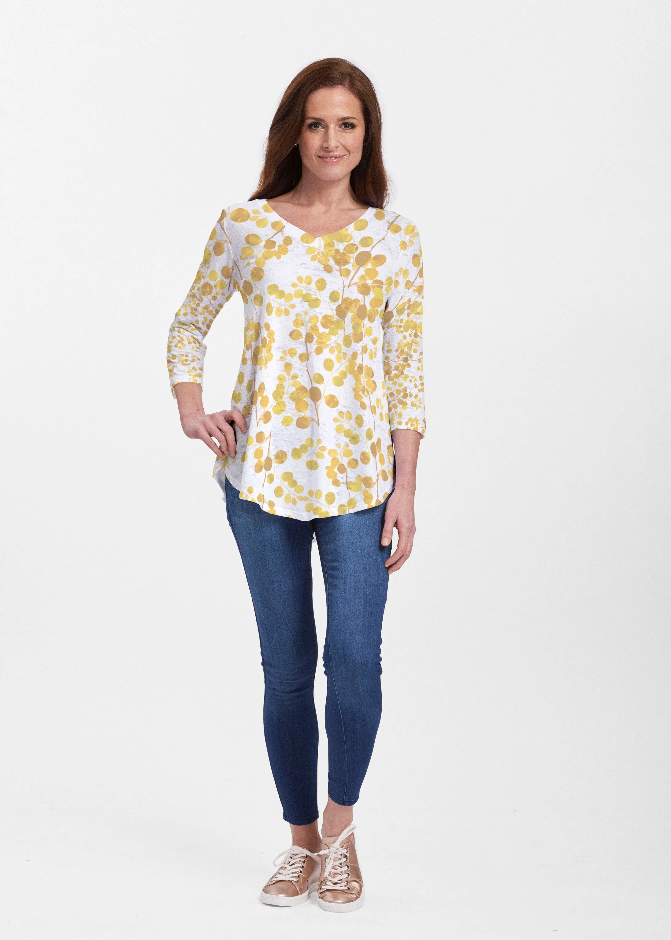 Golden Pome (7846) ~ Signature V-neck Flowy Tunic