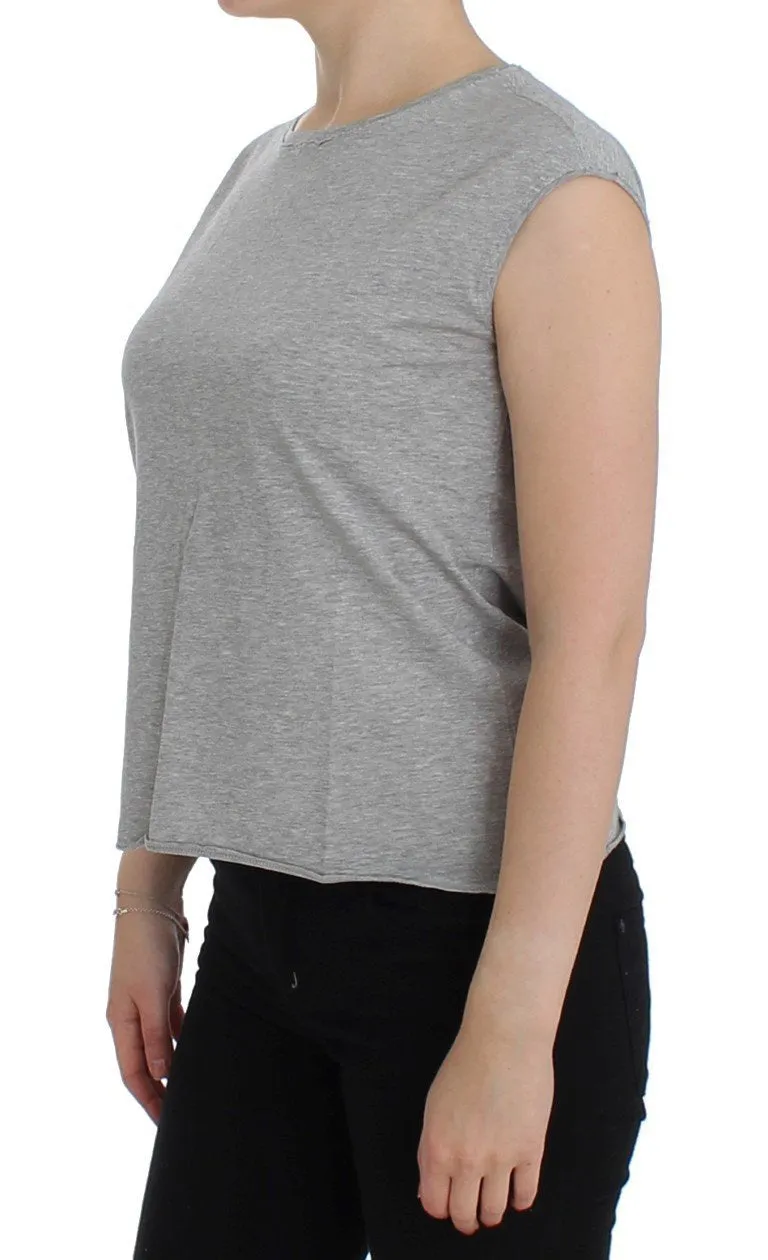 Gray crewneck cotton t-shirt