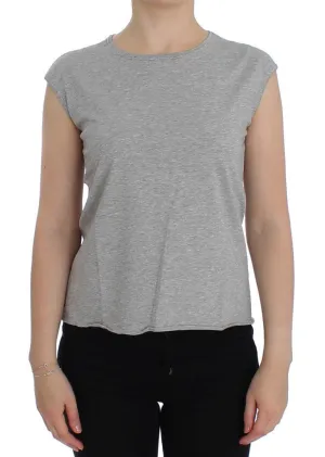 Gray crewneck cotton t-shirt
