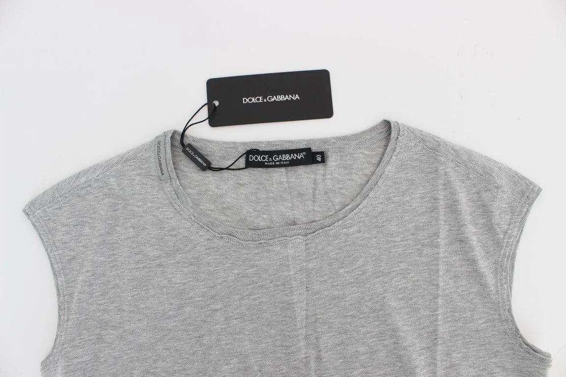 Gray crewneck cotton t-shirt