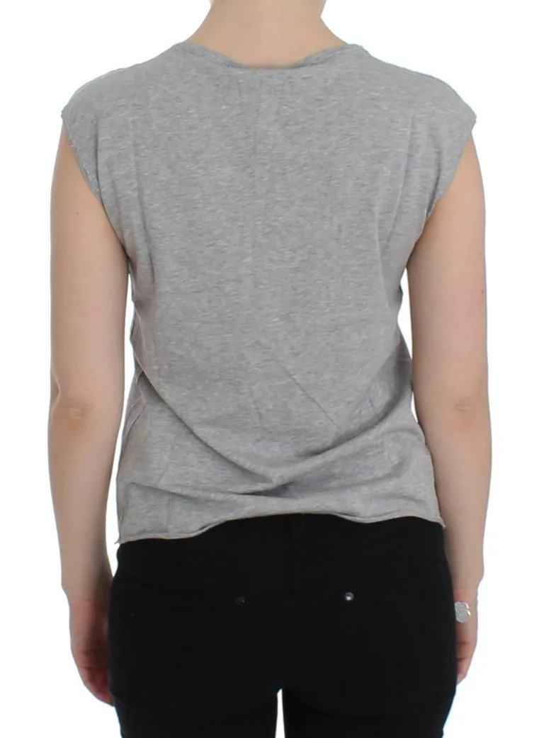 Gray crewneck cotton t-shirt