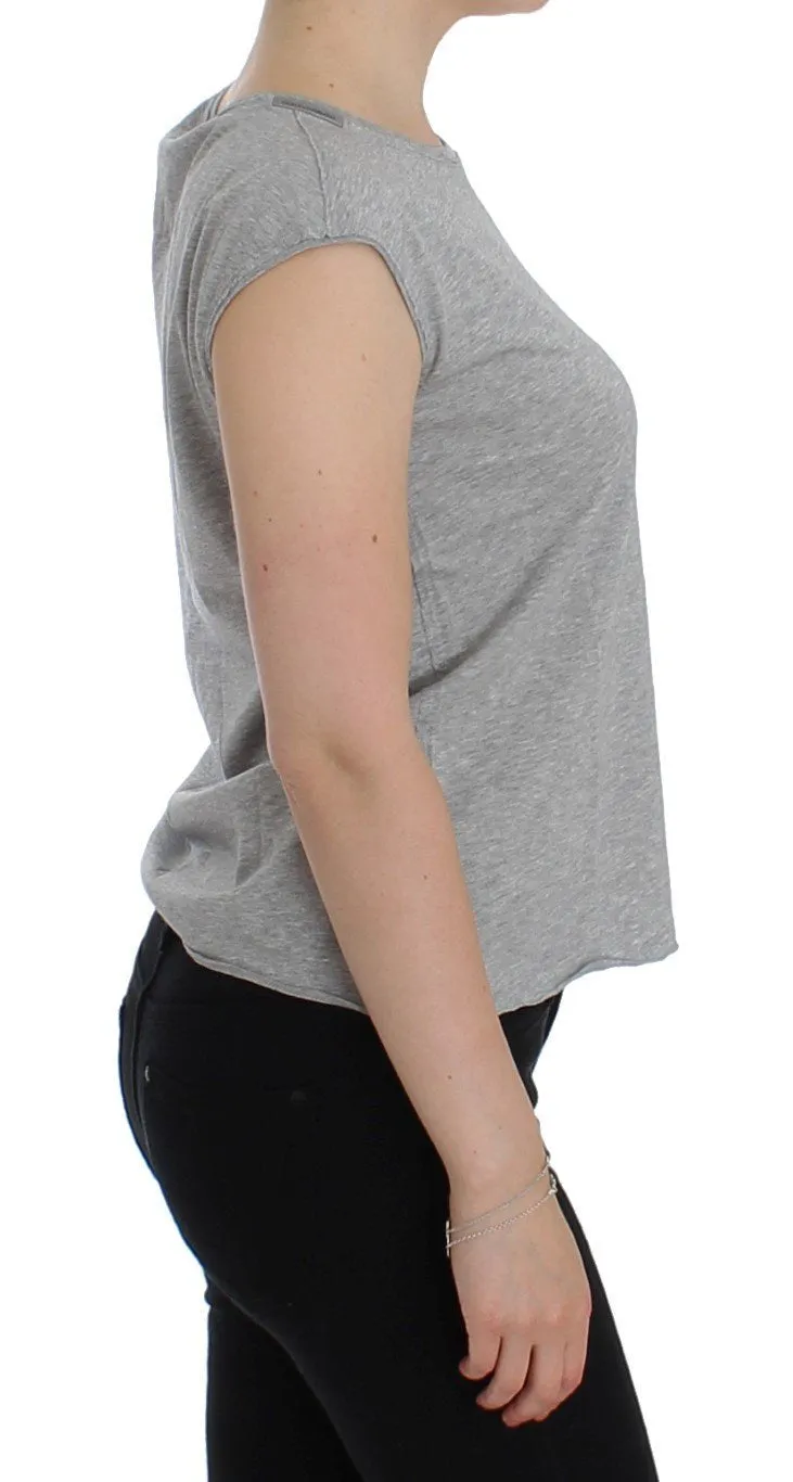 Gray crewneck cotton t-shirt