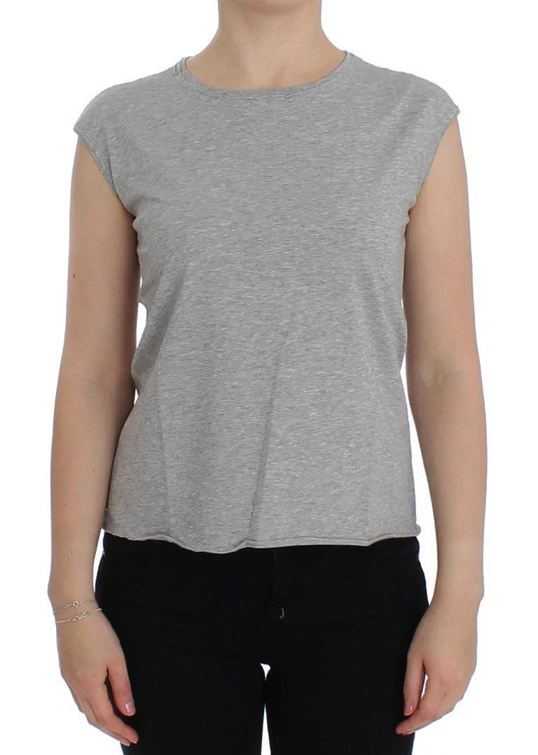 Gray crewneck cotton t-shirt