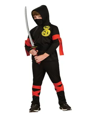 HAUNTED HOUSE BLACK NINJA  KIDS COSTUME