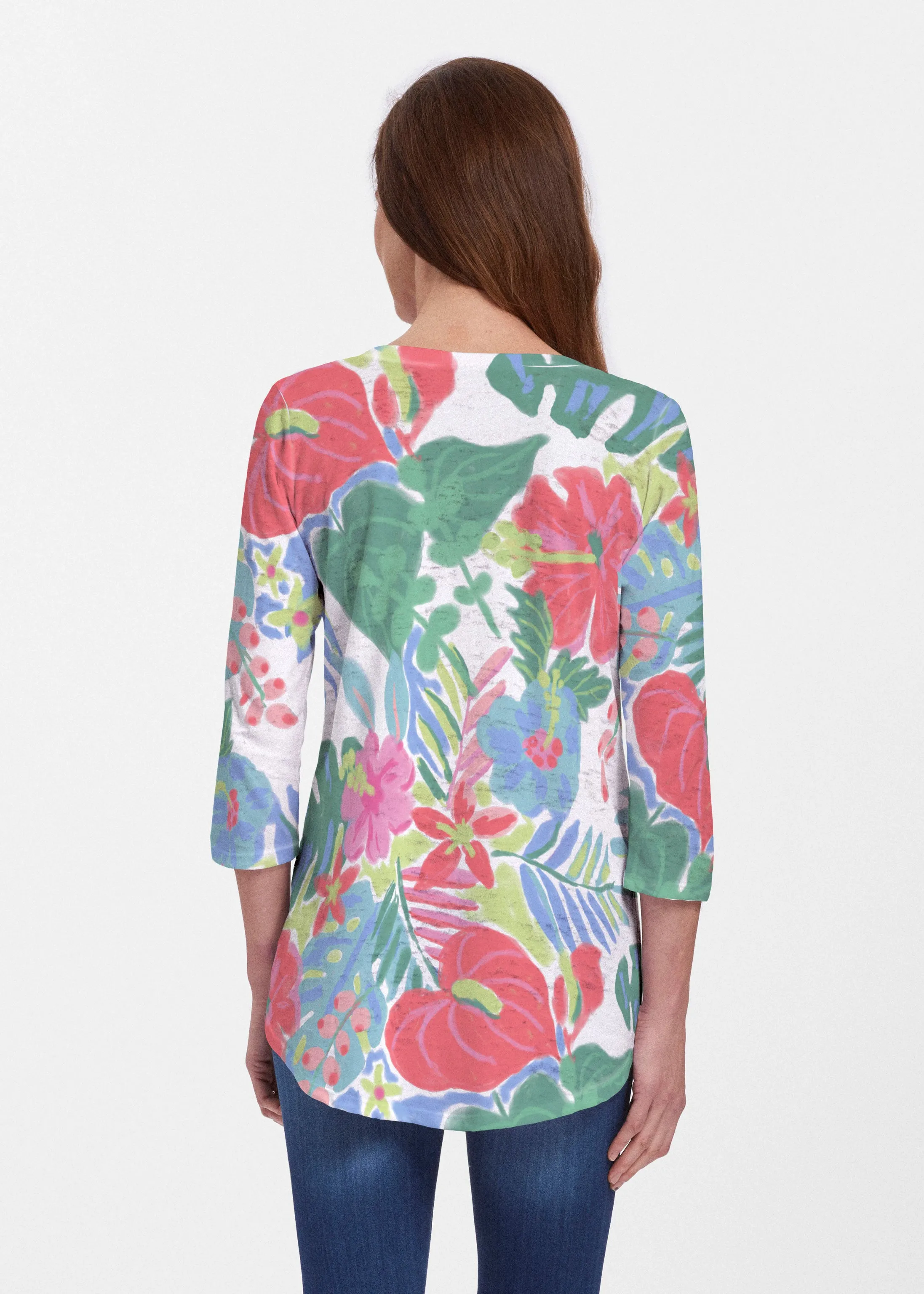 Hawaiian Fling (22141) ~ Signature V-neck Flowy Tunic