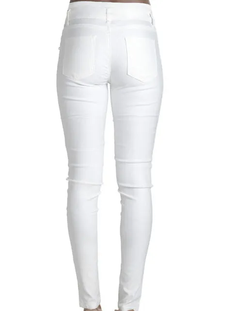 High Waist Slim Stretch Solid Color Denim Trousers