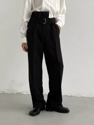 High-Waisted Belted Pants
