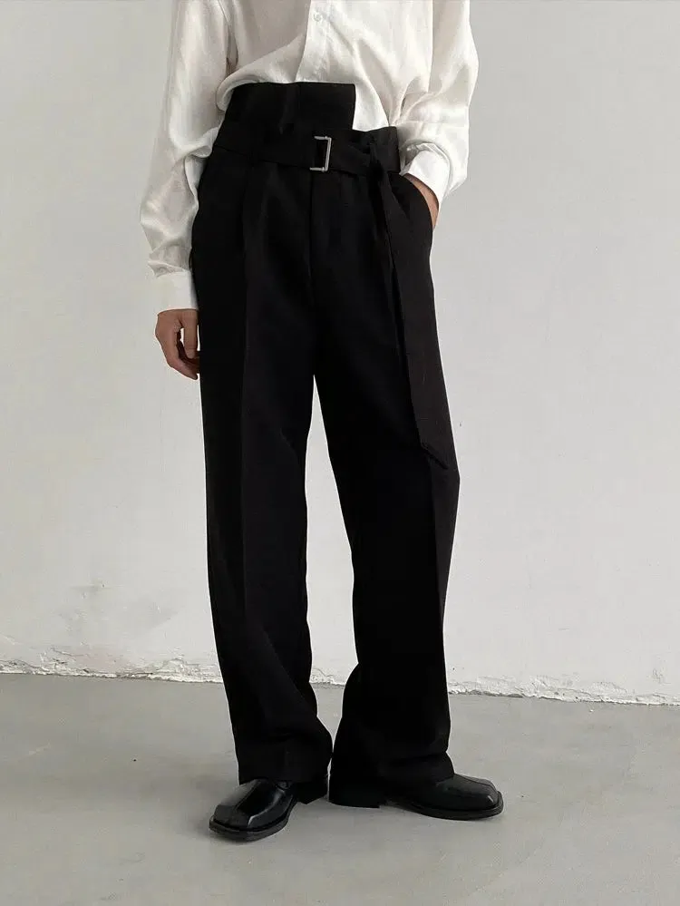 High-Waisted Belted Pants