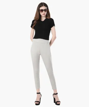 High-Waisted Classic Cigarette Trousers